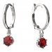 BeKid, Gold kids earrings -1294 - Switching on: Circles 12 mm, Metal: White gold 585, Stone: Red cubic zircon