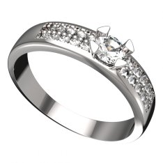 BG zlatý prstýnek 884 F Bílé zlato - 585 Diamant
