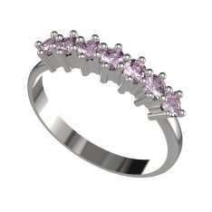 BG zlatý prsten 008 Bílé zlato - 585 Bílý kubický zirkon