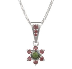 BG přívěšek 978 Stříbro 925 - rhodium Vltavín a granát