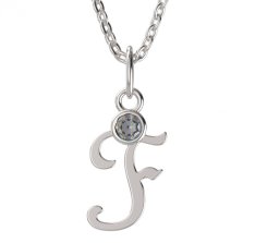 BeKid dětský zlatý přívěsek písmenko F - 1315 Bílé zlato - 585 Diamant