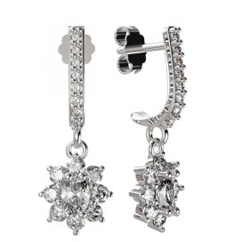 BG zlaté náušnice s diamanty 627 Bílé zlato - 585 Diamant lab-grown