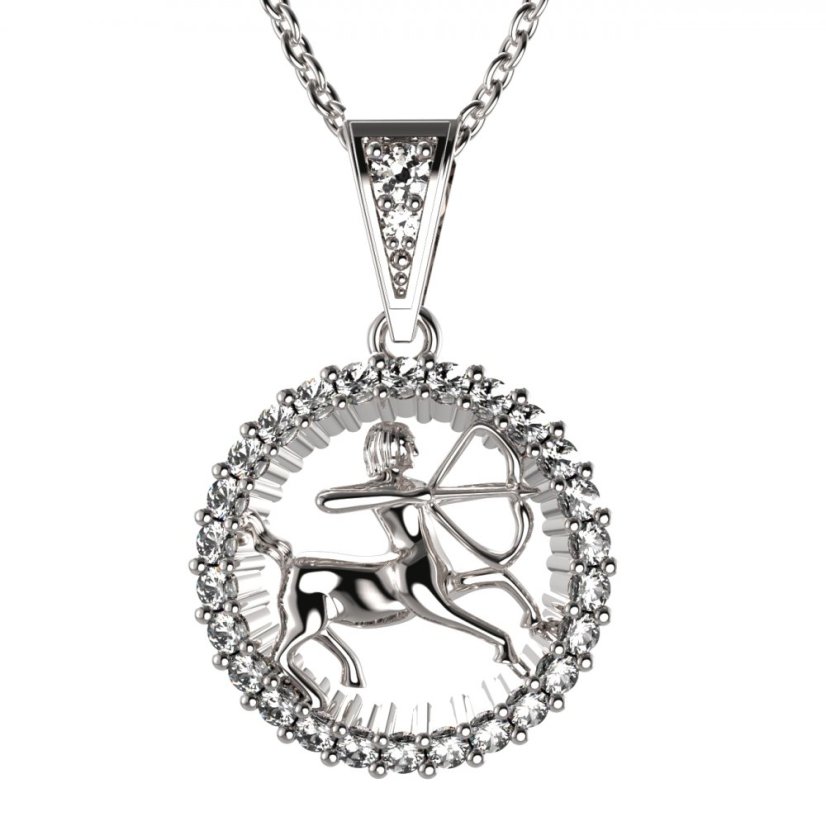 BG zlatý přívěšek Střelec 045 Bílé zlato - 585 Diamant