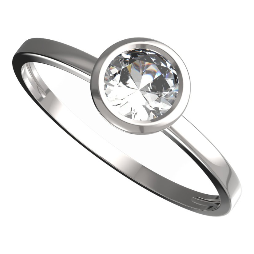 BG zlatý prstýnek 557 C Bílé zlato - 585 Diamant