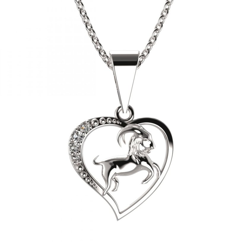 BG zlatý přívěšek Kozoroh 042 Bílé zlato - 585 Diamant