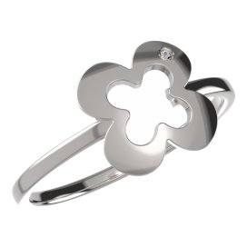 BeKid dětský prsten  čtyřlístek 849 Bílé zlato - 585 Bílý kubický zirkon