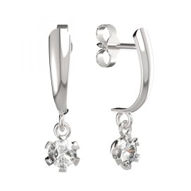 BG zlaté náušnice 556 Bílé zlato - 585 Diamant