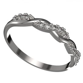 BG zlatý  prstýnek 1148 /zásnubní-snubní/ Bílé zlato - 585 Bílý kubický zirkon