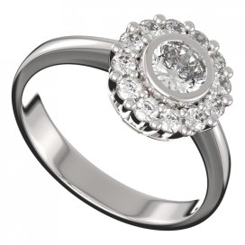 BG zlatý prstýnek 749 Bílé zlato - 585 Bílý kubický zirkon