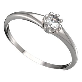 BG zlatý prstýnek 554 I Bílé zlato - 585 Diamant