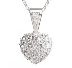 BG zlatý přívěšek srdíčko 1571 Bílé zlato - 585 Diamant