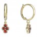 BeKid, Gold kids earrings -295 - Switching on: Circles 12 mm, Metal: Yellow gold 585, Stone: Red cubic zircon