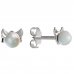 BeKid children's earrings Fox with pearl 1395 - Einschalten: Schräubchen, Metall: Weißes Gold 585, Stein: weiße Perle