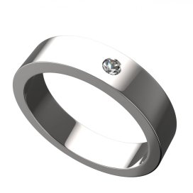 BG zlatý snubní prsten 656/17mh5 Pánský Bílé zlato - 585 Bílý kubický zirkon