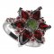 BG prsten 409-Z solitérního tvaru - Kov: Stříbro 925 - rhodium, Kámen: Granát