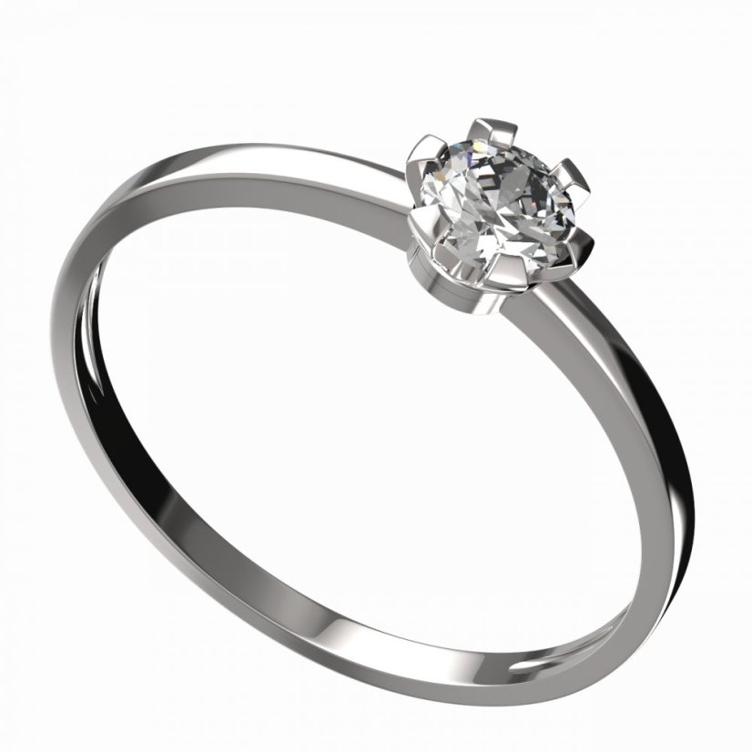 Zlatý prsten s lab-grown diamantem, bílé zlato 585 – 556 (Zd42556C)