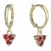 BeKid, Gold kids earrings -776 - Switching on: Circles 12 mm, Metal: Yellow gold 585, Stone: Red cubic zircon
