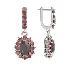 BG  náušnice 972-96 Stříbro 925 - rhodium Granát