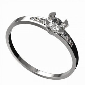 BG zlatý diamantový prstýnek 884 J Bílé zlato - 585 Diamant lab-grown