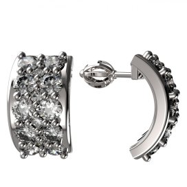 BG zlaté diamantové náušnice 959 Bílé zlato - 585 Diamant lab-grown