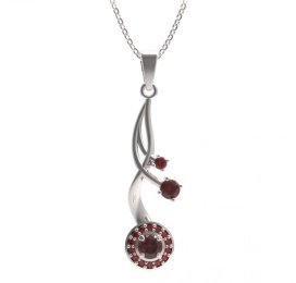 BG přívěs kruhového tvaru 541-P Stříbro 925 - rhodium Granát