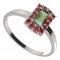 BG prsten obdelníkový 431-I - Kov: Stříbro 925 - rhodium, Kámen: Granát