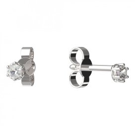 BG zlaté náušnice 1292 Bílé zlato - 585 Diamant