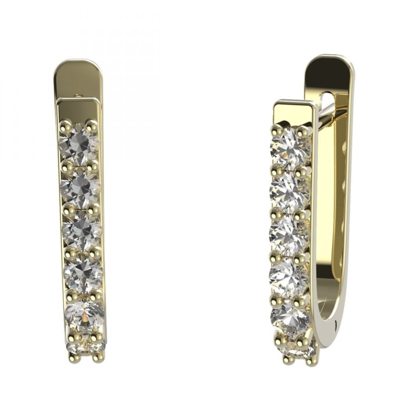 BG zlaté náušnice 93 Žluté zlato - 585 Diamant