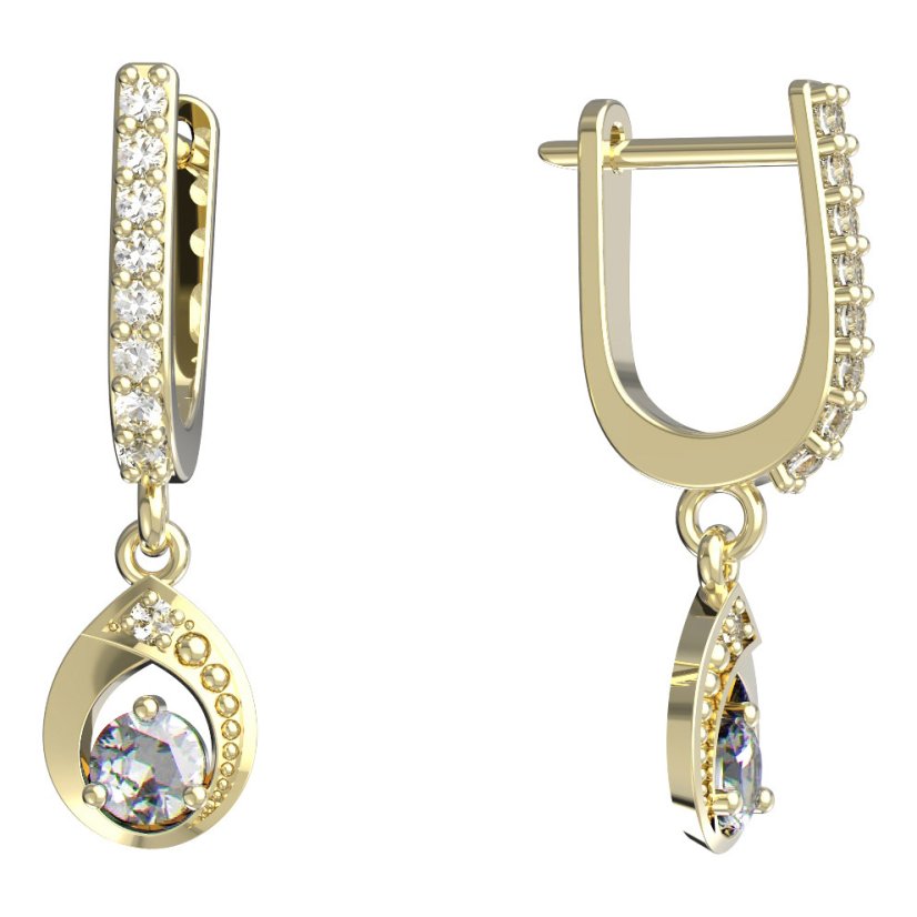 BeKid dětské náušnice 1242 Žluté zlato - 585 Diamant