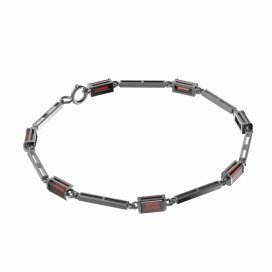 BG náramek 648 Stříbro 925 - ruthenium (30-90dní) Granát