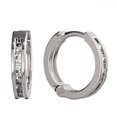 BG zlaté náušnice 1289 ktlhy Bílé zlato - 585 Diamant