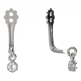 BeKid zlatý kompoment dětské náušnice 2MM - I2 Bílé zlato - 585 Diamant