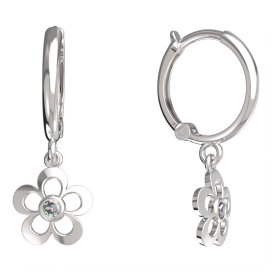 BeKid dětské náušnice pětilístek 833 Bílé zlato - 585 Diamant