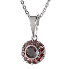 BG přívěs vsazený granát 744-0 Stříbro 925 - rhodium Granát