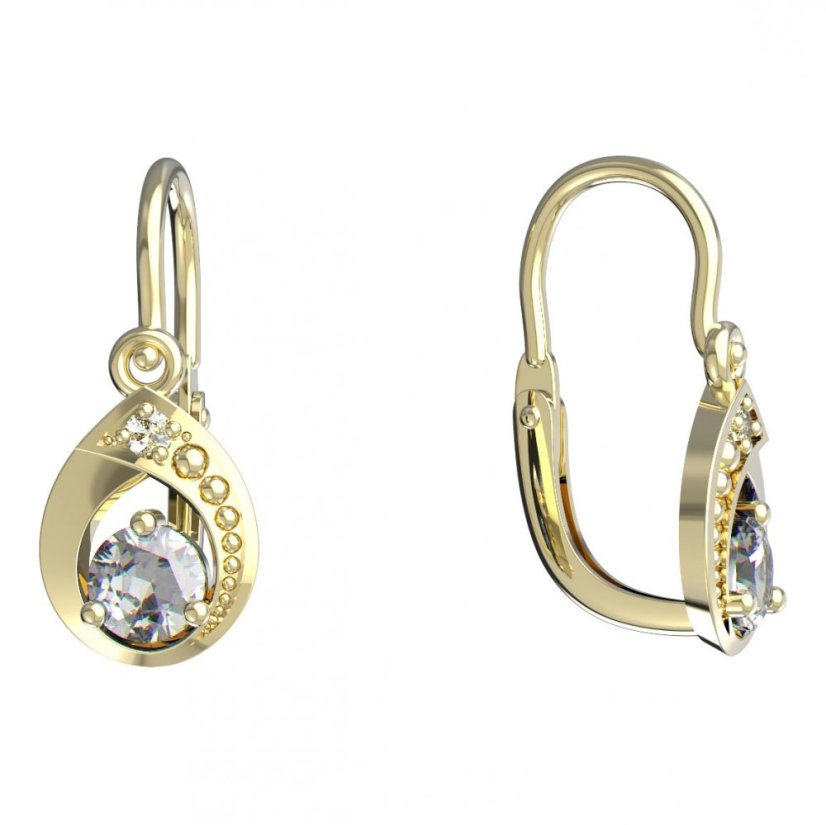 BeKid dětské náušnice 1242 Žluté zlato - 585 Diamant