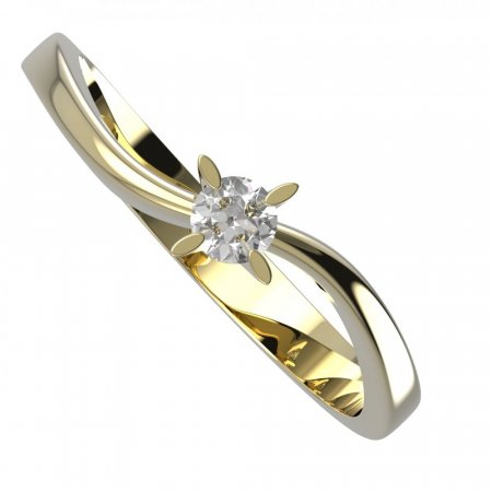 BG zlatý diamantový prstýnek 780 - Kov: Žluté zlato 585, Kámen: Diamant lab-grown