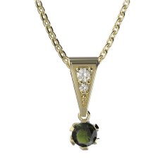 BG vltavín přívěšek 870 Žluté zlato - 585 Vltavín a diamant