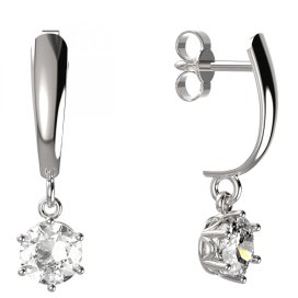 BG zlaté náušnice 1295 Bílé zlato - 585 Diamant