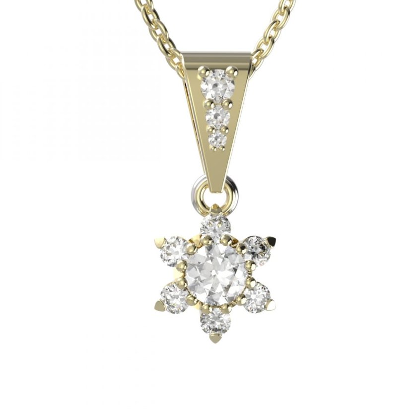 BG zlatý přívěšek s diamanty 978 Žluté zlato - 585 Diamant lab-grown