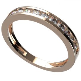 BG zlatý diamantový prstýnek 500a Růžové zlato 585 (30-90dní) Diamant lab-grown