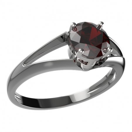 BG prsten kulatý kámen 473-V - Kov: Stříbro 925 - rhodium, Kámen: Granát