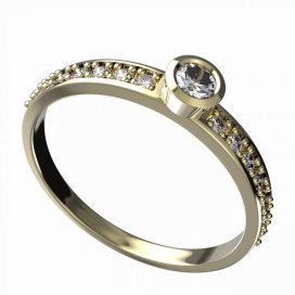 BG zlatý diamantový prstýnek 551 E Žluté zlato - 585 Diamant lab-grown
