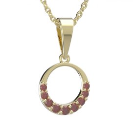 BG přívěs granátový kruh 1409 Žluté zlato - 585 Granát