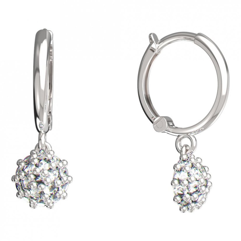 BeKid dětské náušnice kytička 850 Bílé zlato - 585 Diamant
