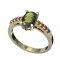 BG prsten přírodní broušený granát   712 - Kov: Pozlacené stříbro 925, Kámen: Vltavín a granát