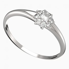 BG zlatý prstýnek 886 I Bílé zlato - 585 Diamant