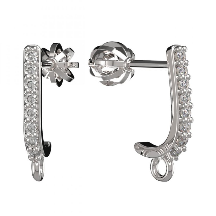 BG zlatý závěs dámské náušnice /91 Bílé zlato - 585 Diamant