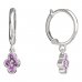 BeKid, Gold kids earrings -295 - Switching on: Circles 12 mm, Metal: White gold 585, Stone: Pink cubic zircon