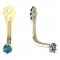 BeKid Gold earrings components 2 - Metal: Yellow gold 585, Stone: Dark blue cubic zircon