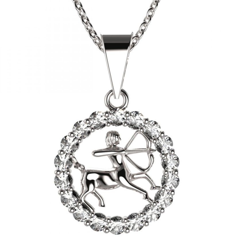BeKid dětský zlatý přívěsek 044 střelec Bílé zlato - 585 Diamant
